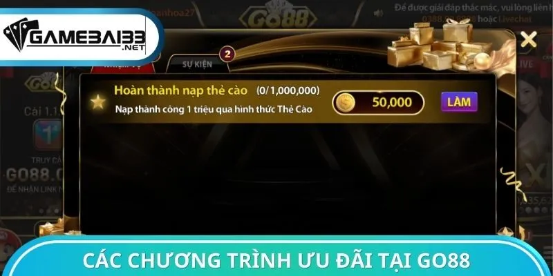 Các chương trình ưu đãi tại Go88